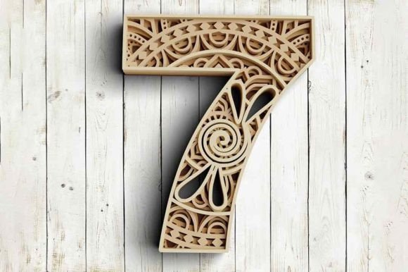 3D Layered Floral Number Seven SVG DXF for Crafts & Graphics Sellers