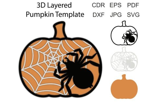 3D Layered Halloween Pumpkin Template
