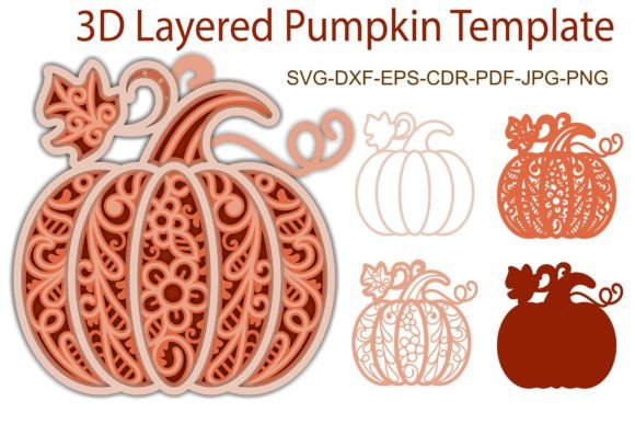 3D Layered Pumpkin SVG Template for Laser & Paper Cutting – Graphics for Crafts Sellers