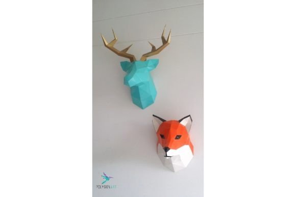 3D Papercraft Fox Head: 3D SVG for Animals Niche