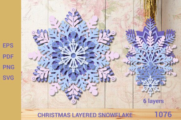 Christmas 3D Layered Snowflake SVG 1076 – A Crafty Graphic Design Gem for Seasonal Marketing