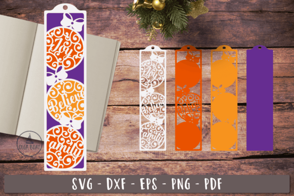 Christmas Bookmark SVG 3D Layered Paper Graphics for Crafts