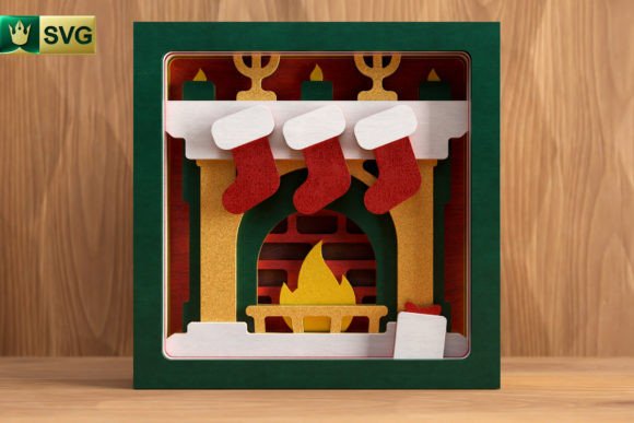 Christmas Fireplace SVG: Festive Graphics for Local Business Crafts
