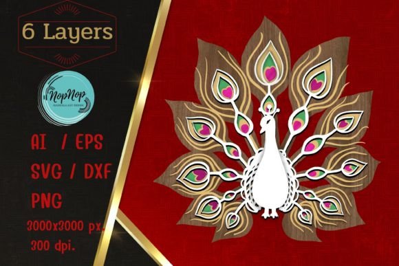 Elegant 3D SVG Peacock Design for Digital Sellers