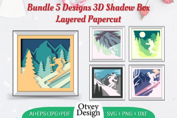 Exploring the Ski 3D Shadowbox Layered Papercut BUNDLE for Crafts & Graphics