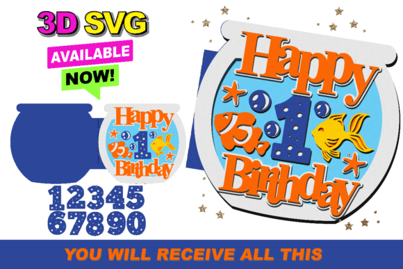 Fish Bowl Card 3D SVG: A Versatile Graphic Design Asset for Bloggers and Publishers