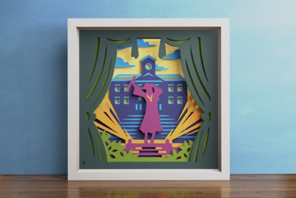 Girl Graduate 3D Layered Paper Cut – A Versatile Graphic for Crafts & Handmade Business