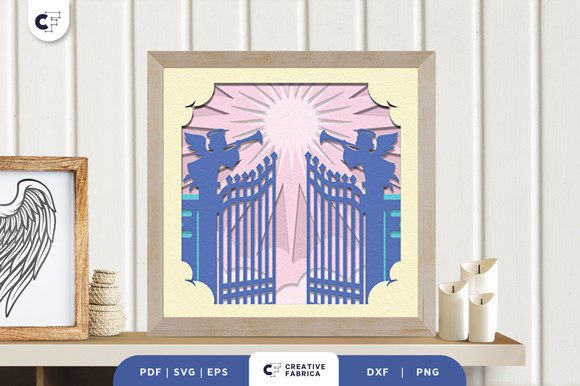 Heaven Gate 3D Layered Paper Cut SVG: A Thoughtful Design Asset for Emotional Visual Narratives