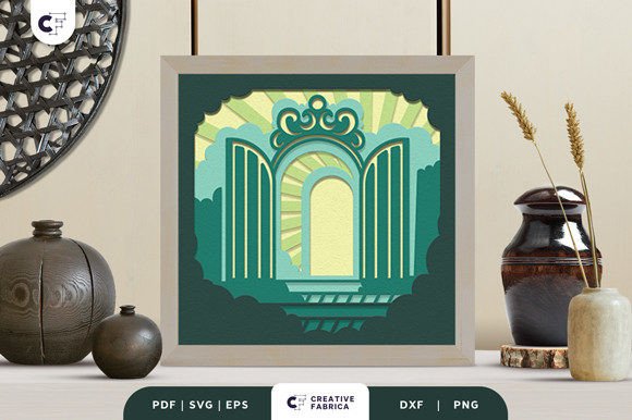 Heaven Gate in the Cloud 3D Shadow Box: A Heavenly 3D SVG for Real Crafting & Handmade Business Use