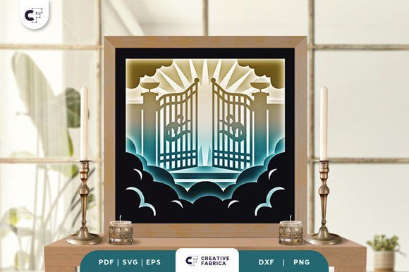 Heaven’s Gate in the Cloud 3D Shadow Box: A 3D SVG Design for Otherworldly Branding