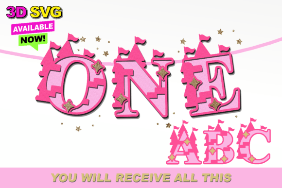 Princess Castle Alphabet 3D SVG for Crafts & Graphics