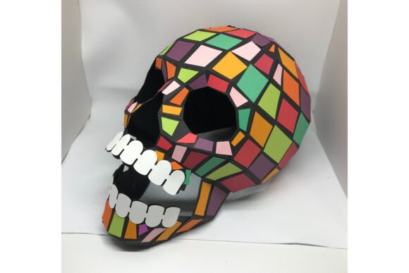 Skull Mask 3D SVG: Bold Shapes for Editorial Design