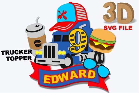 Trucker Topper 3D SVG: A Crafts-Friendly Graphic for Local Branding