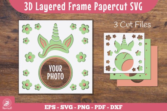 Unicorn 3D Layered Frame Papercut SVG 4 – A Crafts-Inspired Graphic Design Asset for Modern Branding and Print Projects