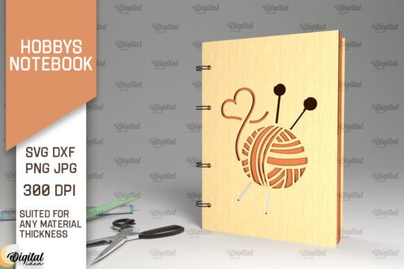Wooden Hobbies Notebook Laser Cut: A 3D SVG Design Review for Branding and Marketing Use